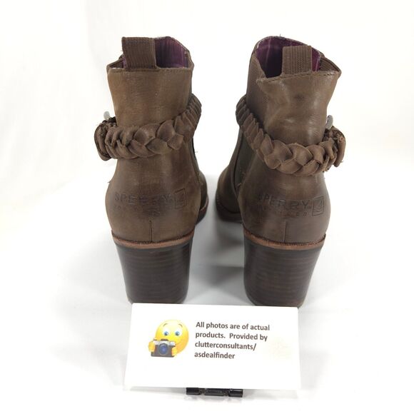 Sperry Top Sider Casual Leather Ankle Boot Womens Size 7 STS90223 Brown Black - Picture 3 of 10